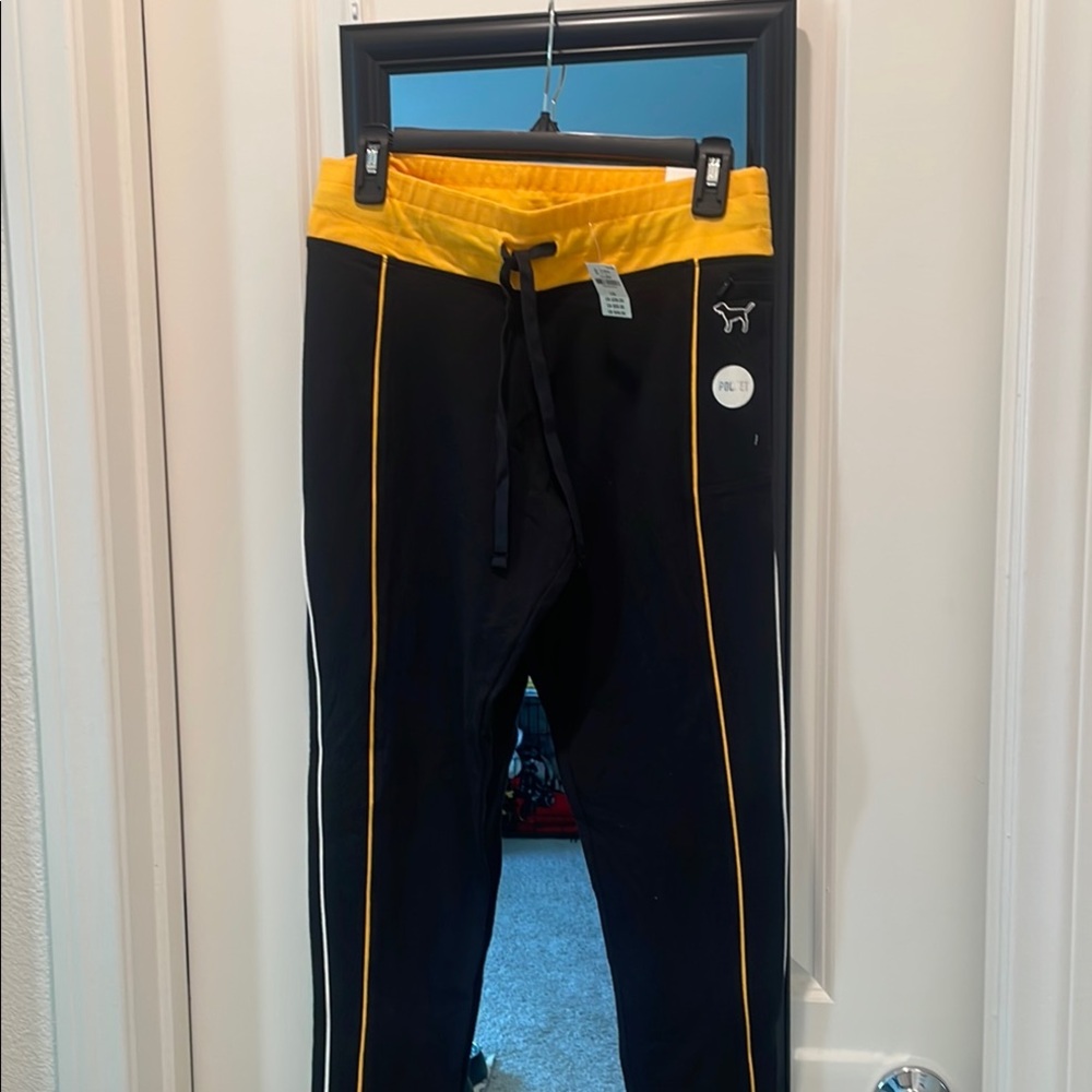 PiINK Black and Yellow Joggers